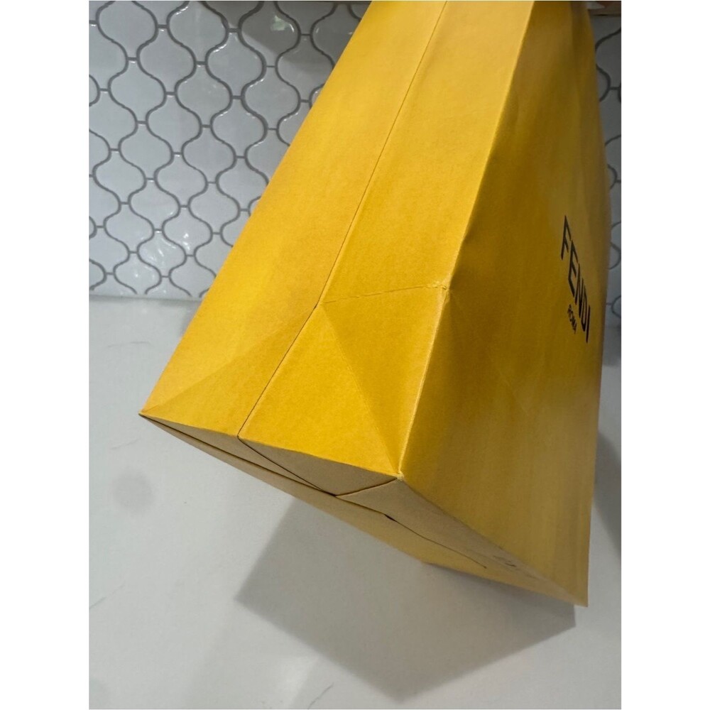 Authentic Fendi Roma Large Hard Sided Boutique Shopping Gift Bag w/ Ribbon - Picture 7 of 10